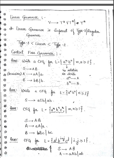 GATE Class Handwritten Notes of Computer Science & IT for GATE Exam