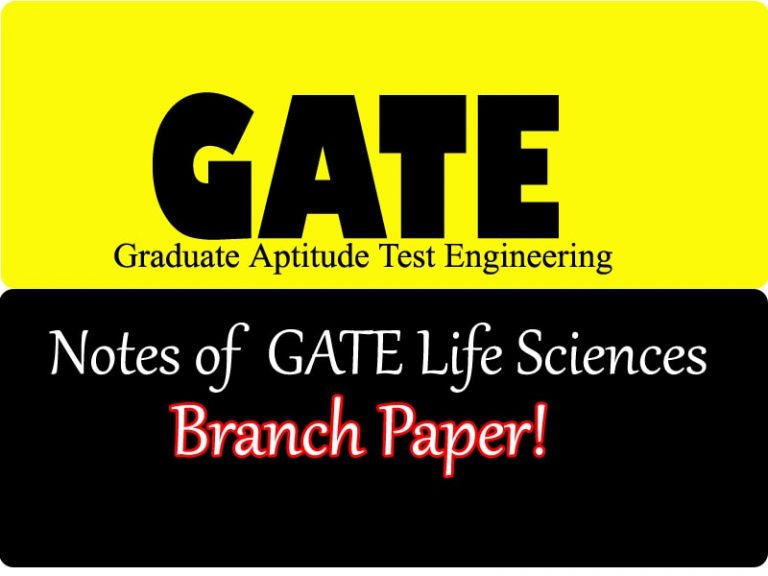 GATE Life Sciences (XL) Study Materials Notes Download